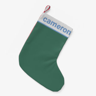 Green and Blue Simple Modern Personalised Small Christmas Stocking