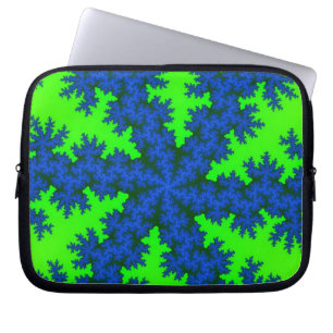 Green and Blue Snowflake Laptop Sleeve