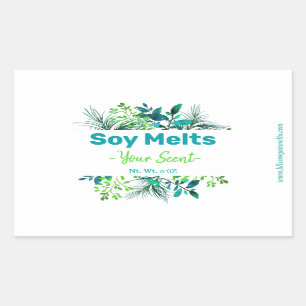 Green And Blue Soy Wax Melt Labels