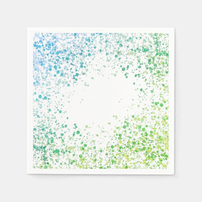 Green and Blue Splatter Napkin (Front)