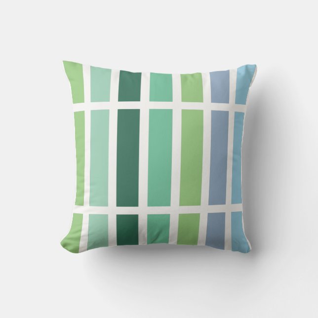 Green and Blue Stripes Cushion (Front)
