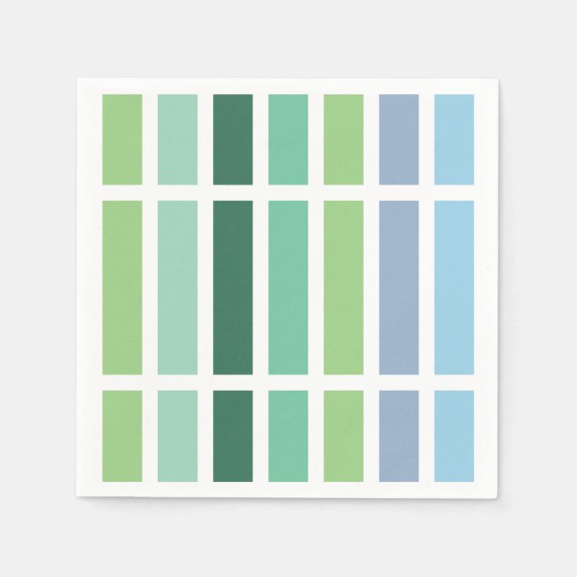 Green and Blue Stripes Napkin (Front)