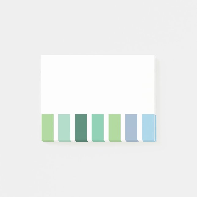 Green and Blue Stripes Post-it Notes (Front)