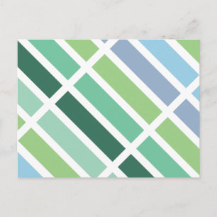 Green and Blue Stripes Postcard