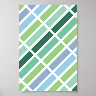 Green and Blue Stripes Poster