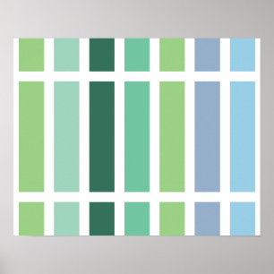 Green and Blue Stripes Poster