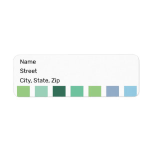 Green and Blue Stripes Return Address Label