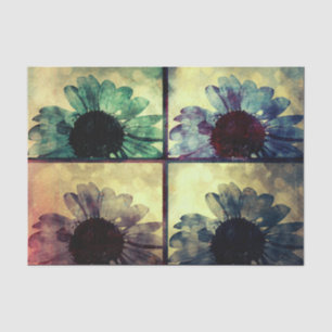 Green And Blue Sunflowers Art  Tissue Paper