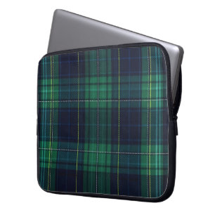 Green and Blue Tartan Plaid Laptop Sleeve