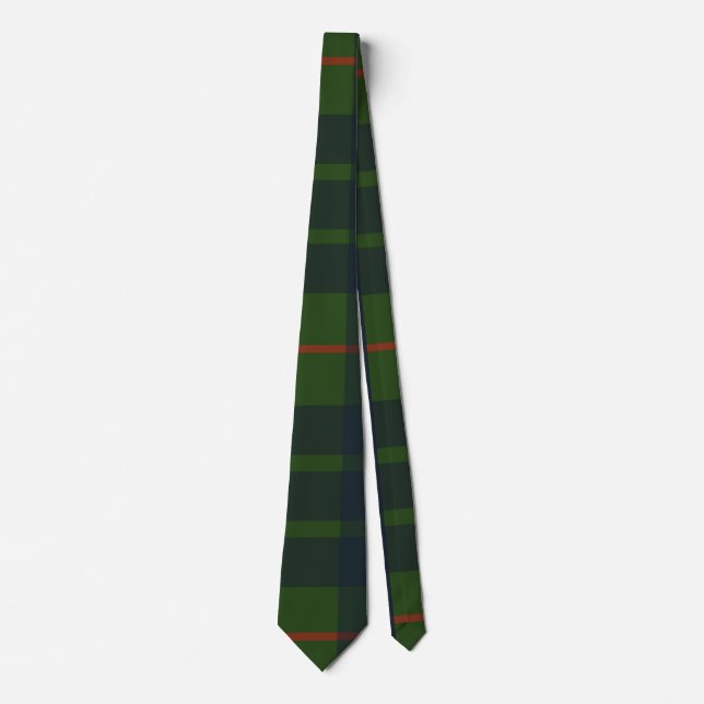 Green and Blue Tartan Plaid Tie (Front)