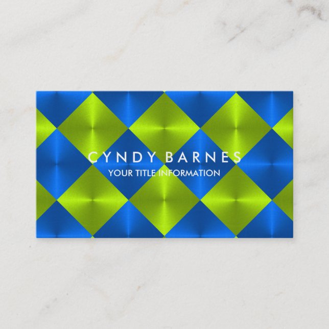 Green and Blue Tiles Business Card (Front)