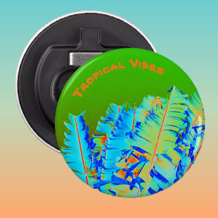 Green and Blue Tropical Palms Bottle Opener