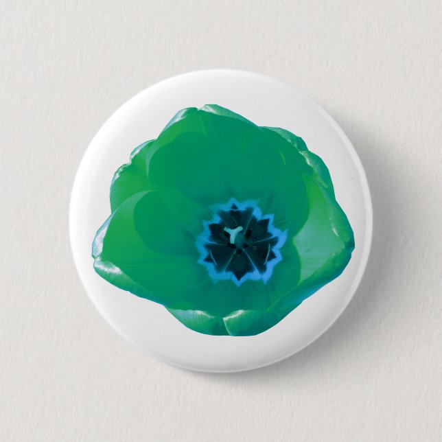 Green and Blue Tulip Button (Front)