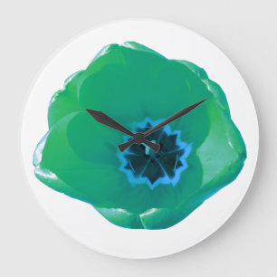 Green and Blue Tulip Wall Clock