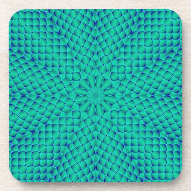 Green and Blue Waves Coaster (Front)
