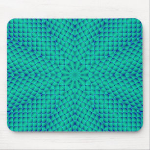 Green and Blue Waves Mouse Pad