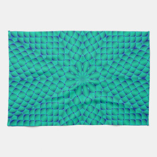 Green and Blue Waves Tea Towel