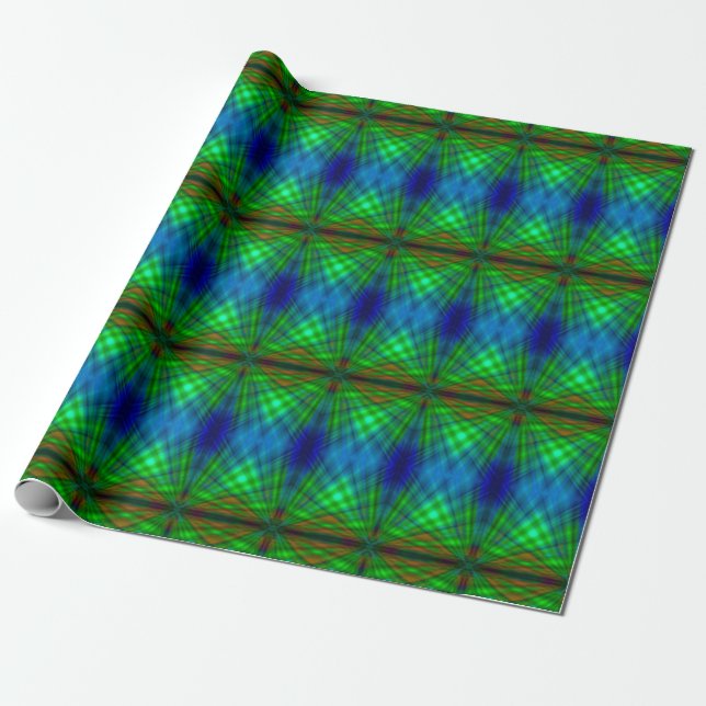 Green and Blue Wrapping Paper (Unrolled)