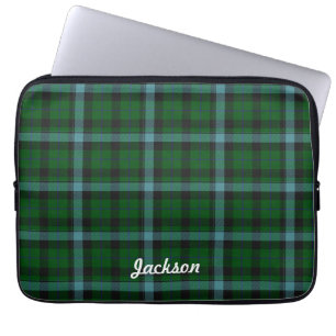 Green and Blues Tartan Plaid Pattern Laptop Sleeve