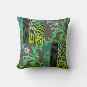 Green and Brown Animal Printed Cushion
