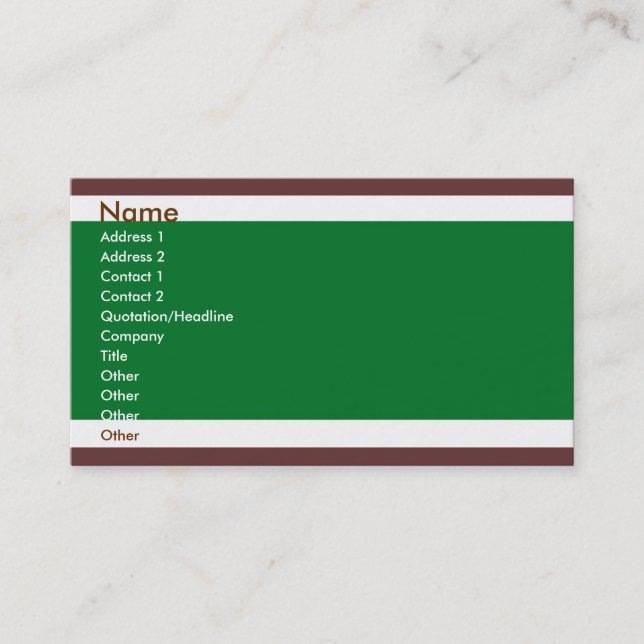 Green and Brown Business Card (Front)