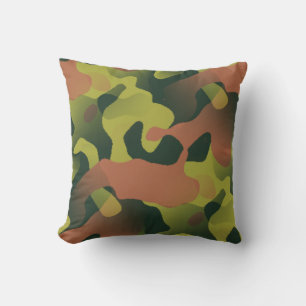 Green and Brown Camouflage Pattern  Cushion