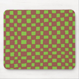 Green and Brown Chequerboard Classic and Stylish Mouse Pad