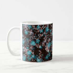 GREEN AND BROWN FLOWERS COFFEE MUG