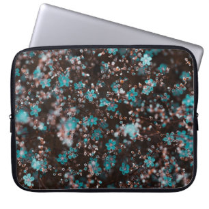 GREEN AND BROWN FLOWERS LAPTOP SLEEVE