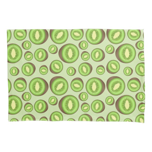 Green And Brown Kiwifruit Pattern Pillowcase (Front)