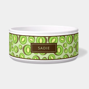 Green And Brown Kiwifruit Pattern With Custom Name