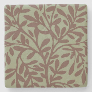 Green and Brown Leaves, Square coaster
