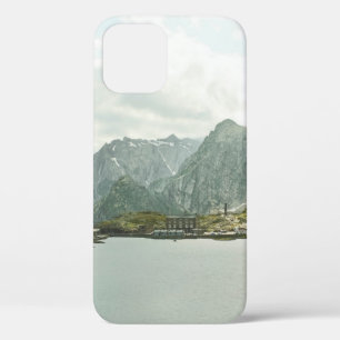 GREEN AND BROWN MOUNTAINS NEAR BODY OF WATER UNDER iPhone 12 CASE