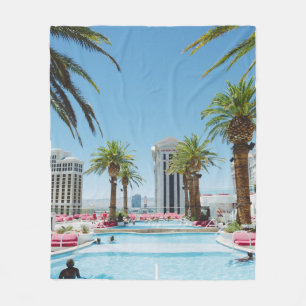 Green and brown palm trees fleece blanket
