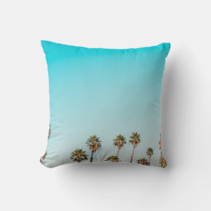 GREEN-AND-BROWN PALM TREES UNDER CLEAR BLUE SKY CUSHION