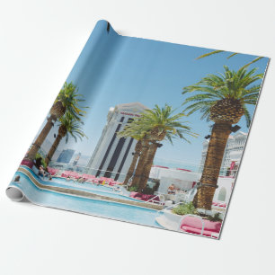 Green and brown palm trees wrapping paper