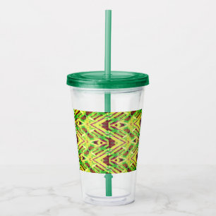 Green and brown pattern acrylic tumbler