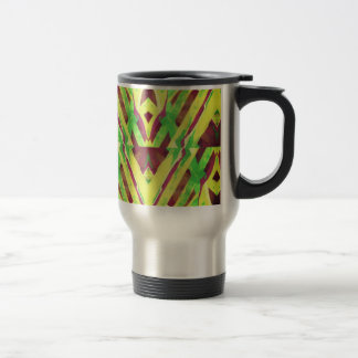 Green and brown pattern travel mug