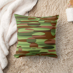 Green and Brown Spheres Cushion