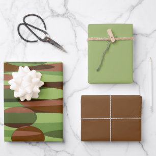 Green and Brown Spheres  Wrapping Paper Sheet