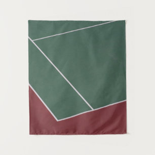 Green and brown sports field illustration tapestry