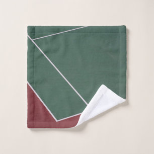 Green and brown sports field illustration wash cloth