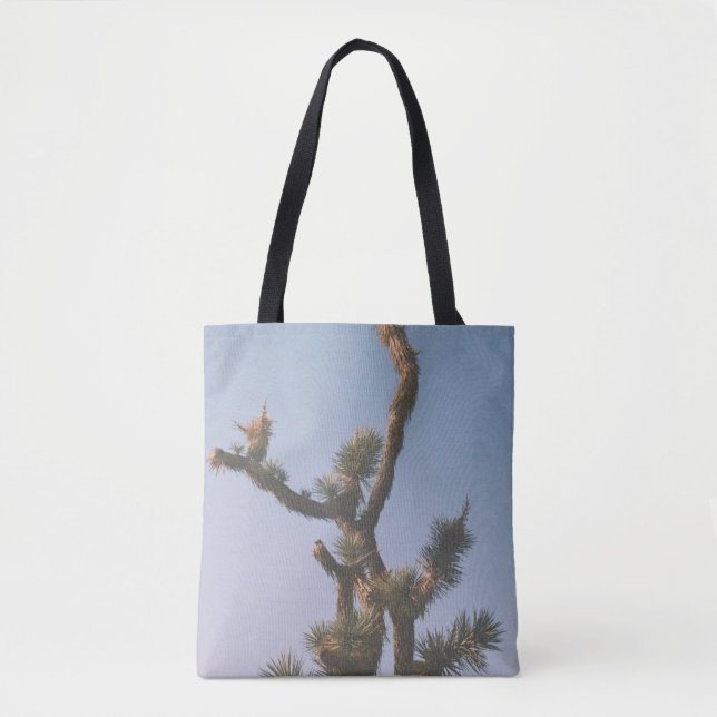 GREEN AND BROWN TREE UNDER BLUE SKY TOTE BAG (Front)