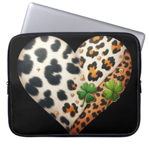 GREEN AND BROWN WESTERN STYLE IRISH HEART LAPTOP SLEEVE