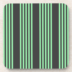Green and charcoal five stripes pattern coaster