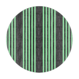 Green and charcoal five stripes pattern cutting board