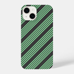 Green and charcoal five stripes pattern iPhone 14 case