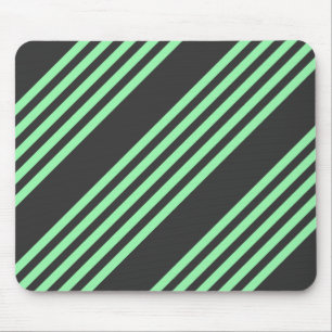Green and charcoal five stripes pattern mouse pad