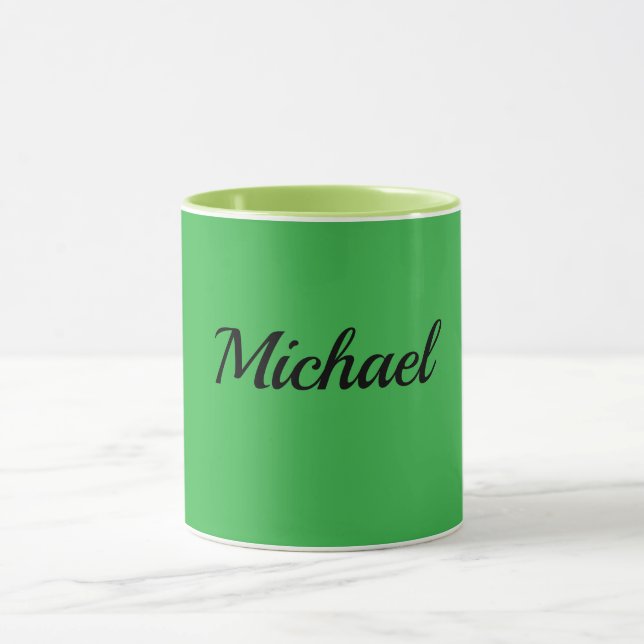 Green and Chartreuse Green Template Mug (Center)