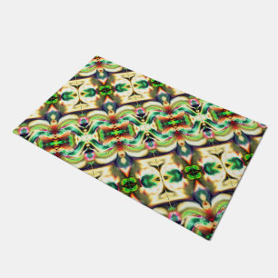Green and colored rapport with rough glass style doormat